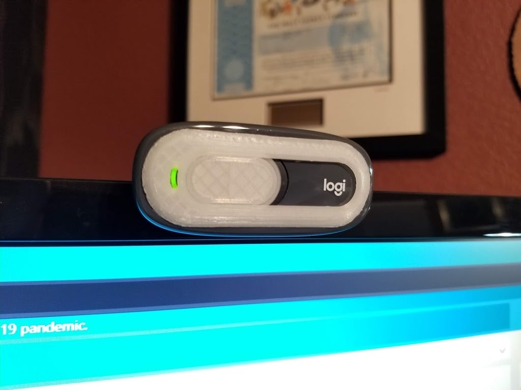 Sliding shield for Logitech C270 webcam