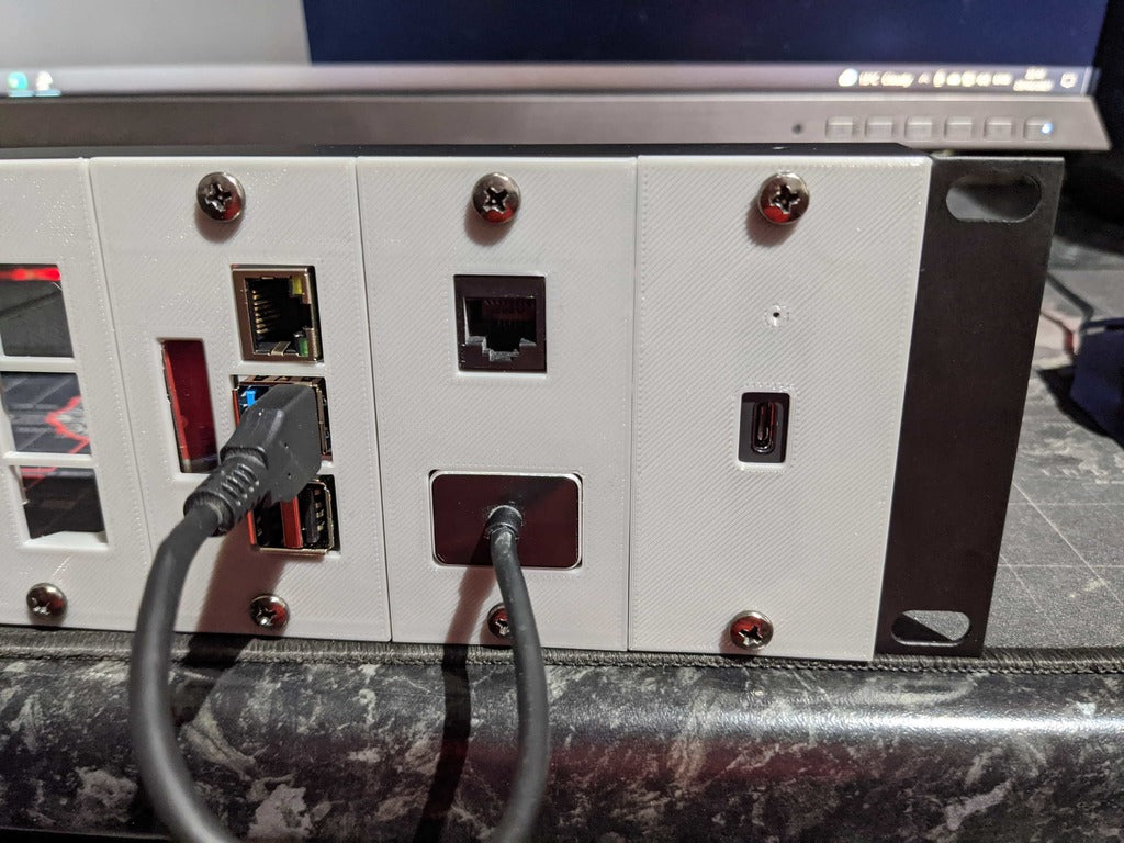Raspberry Pi USB3 Hub & Extra Network Port - 19" 2U Rack Mounting Adapter