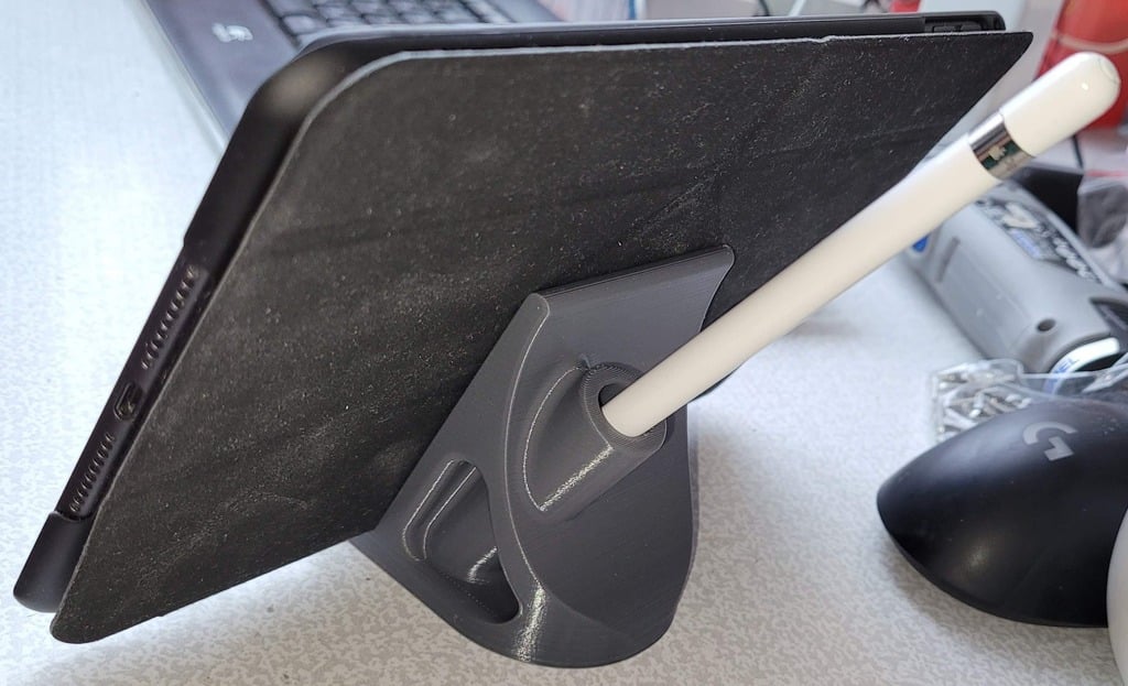 iPad stand with stylus holder