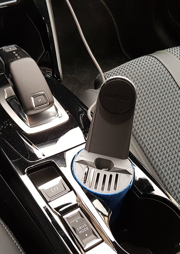 Smartphone cup holder for Peugeot 208 II and 2008 II