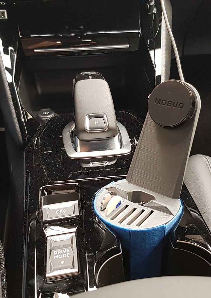 Smartphone cup holder for Peugeot 208 II and 2008 II