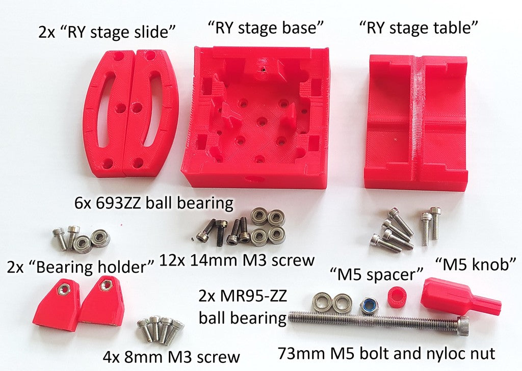 Printed goniometric stage