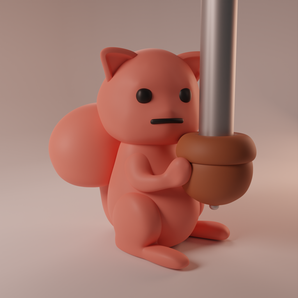 Squirrel Pen / Stylus Holder with Acorn