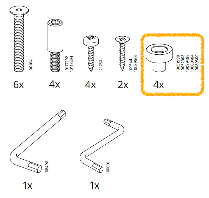 IKEA Teodores Chair Screw Insert Replacement