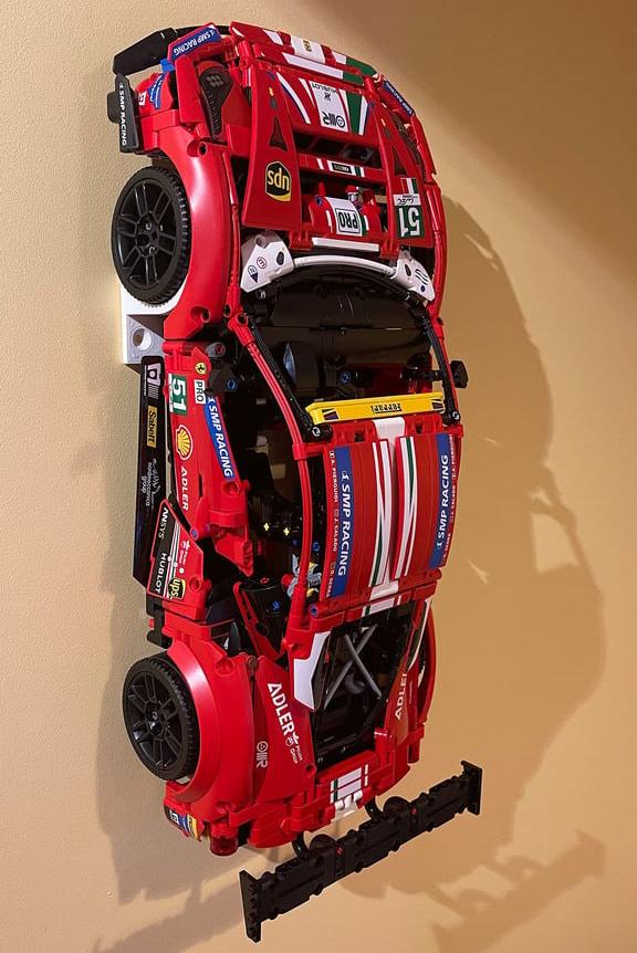 Wall mount for Lego Porsche 911 RSR #42096 & Ferrari 488 GTE #42125