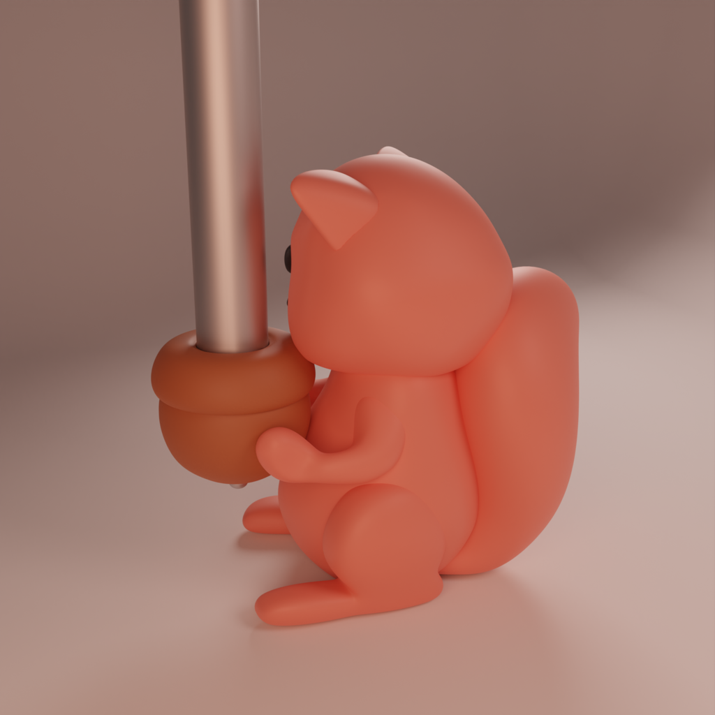 Squirrel Pen / Stylus Holder with Acorn