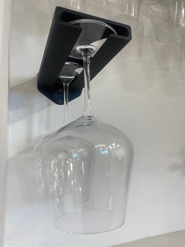 Wall mounted Wine Glass Holder for 2 Glasses