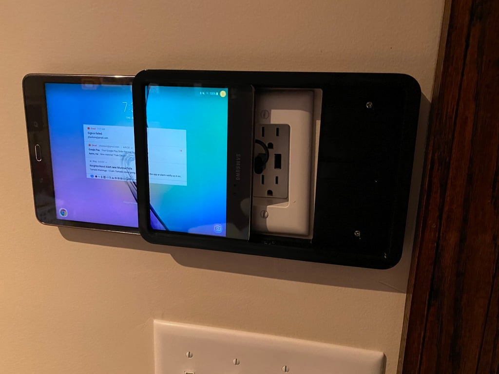 Wall Mount for Samsung Tab A SM-T350 with open back for power connection