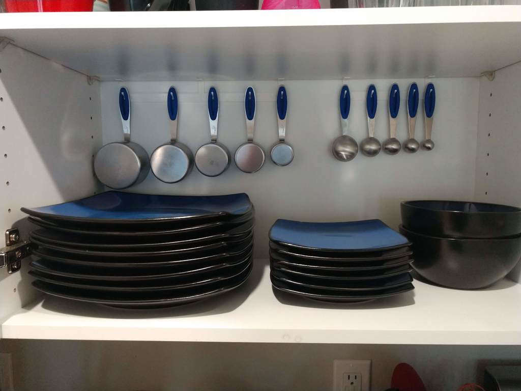Measuring Cup and Spoon Holder for Cabinet Shelf