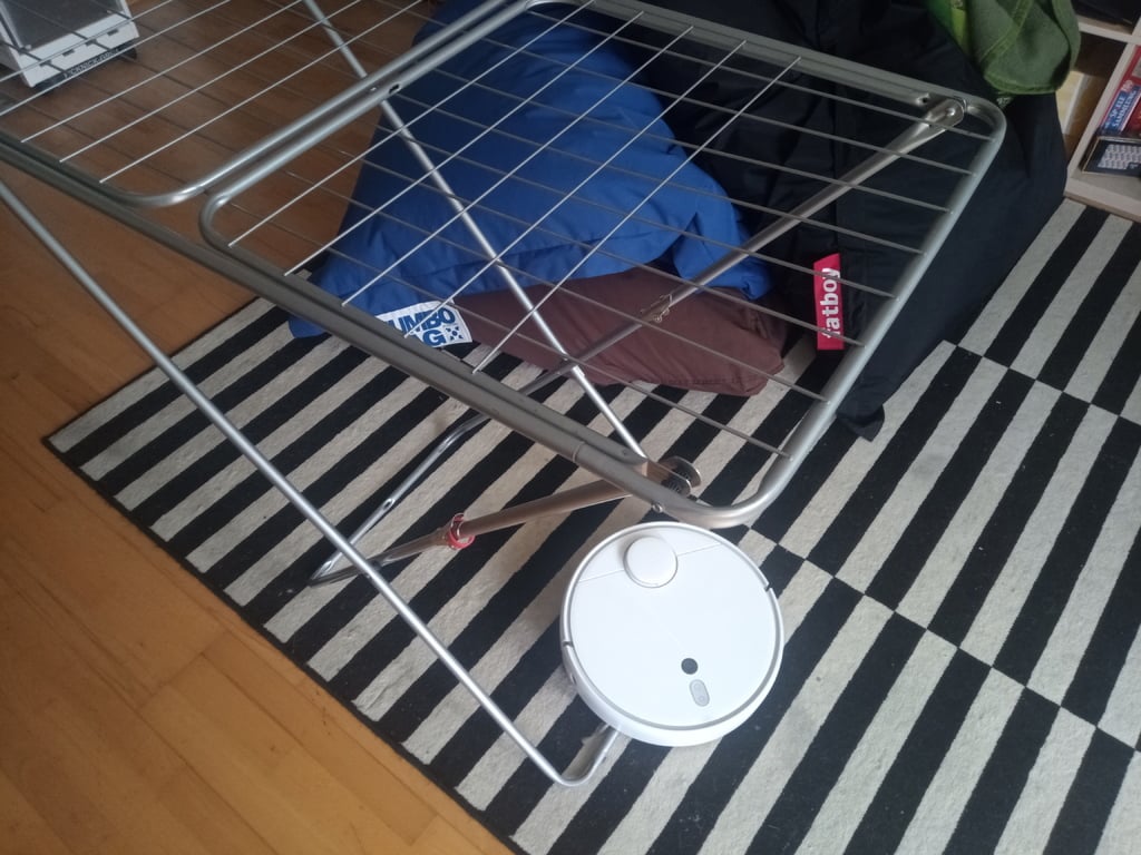 Protector for clothes horse against vacuum cleaner robot