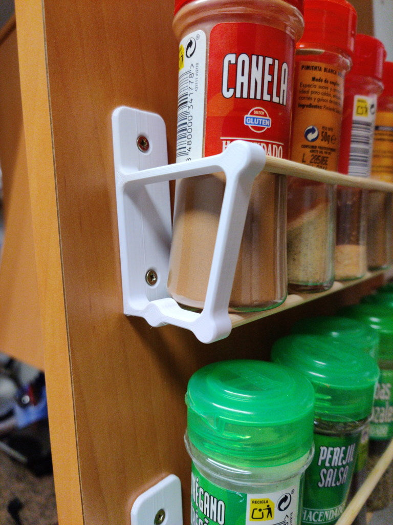 Minimalist spice rack with screw holes
