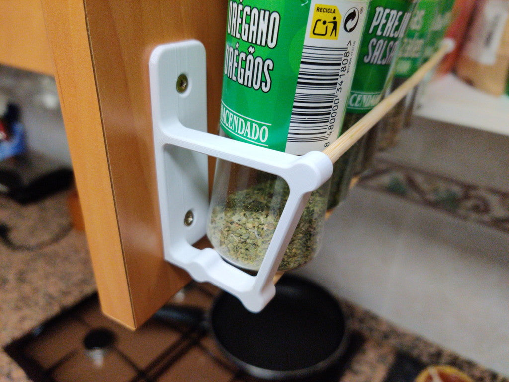 Minimalist spice rack with screw holes