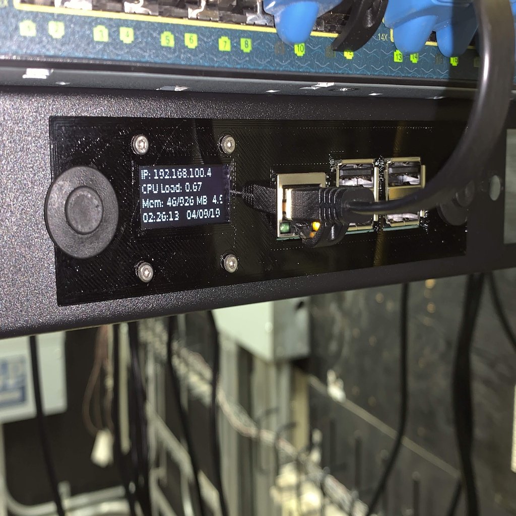 1U Rack Mount for Raspberry Pi 3B+ and 4B with PoE Hat