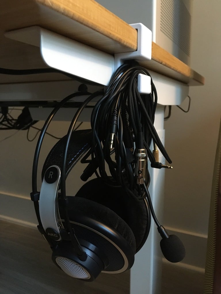 Under-Desk Headphone Hook for Fully Jarvis Height Adjustable Desk