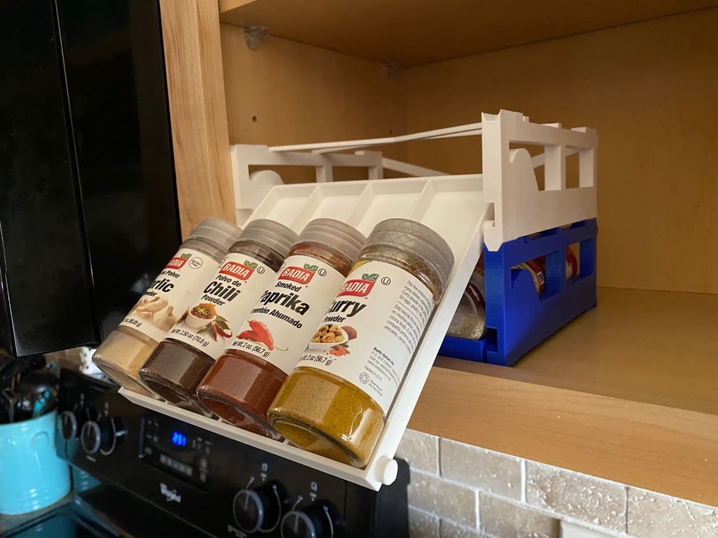 Flexible Stackable Spice Rack with Pull-Out