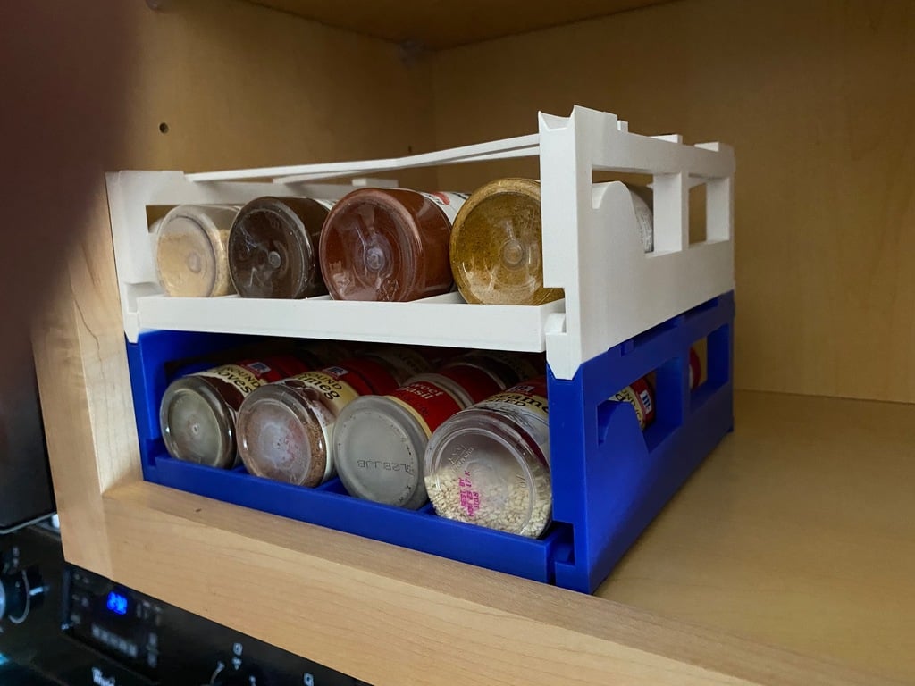 Flexible Stackable Spice Rack with Pull-Out