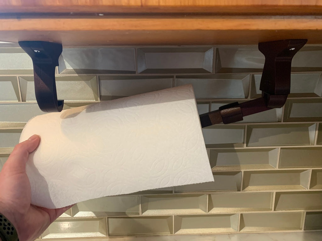 Paper towel holder for under cabinet with swivel arm
