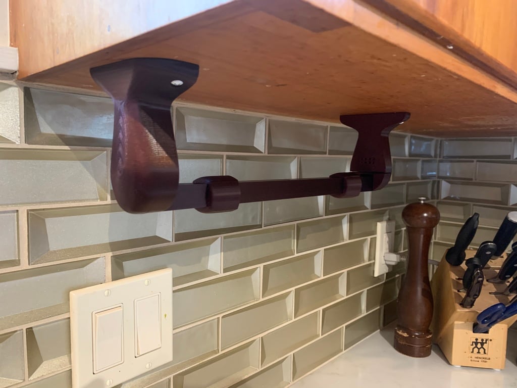 Paper towel holder for under cabinet with swivel arm