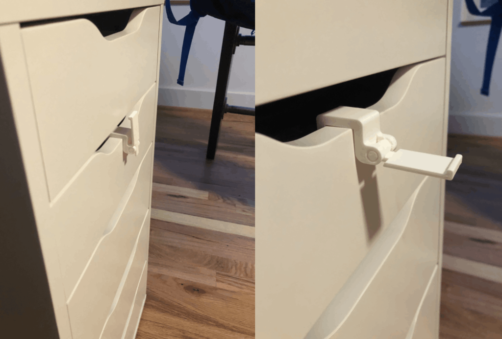 Foldable Headphone Hanger for Ikea Alex Drawer