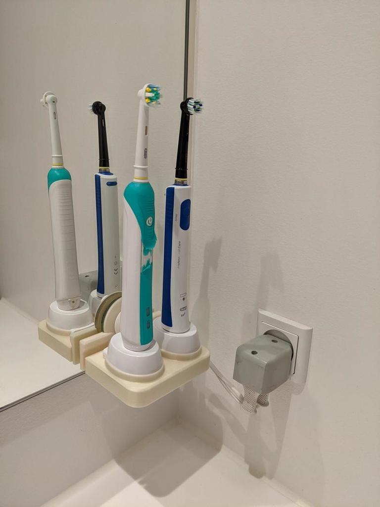 Double Charger Holder for Oral-B Electric Toothbrushes with Suction Cup