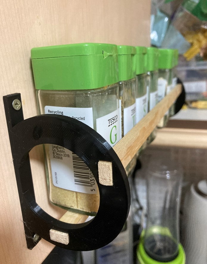 Modular Spice Rack for Standard Wood Strips