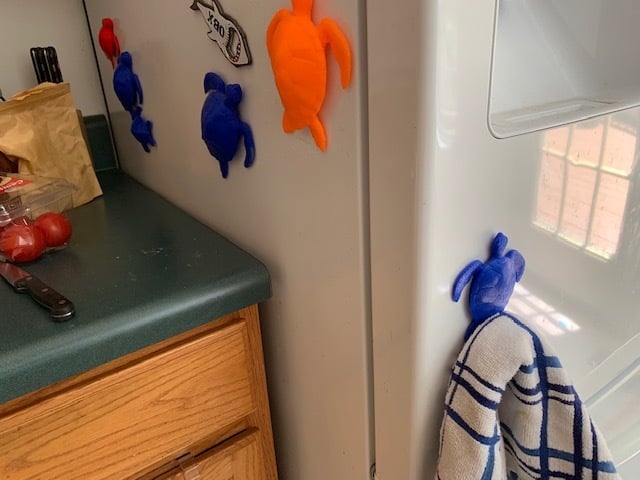 Magnetic Towel Holder in Sea Turtle Design
