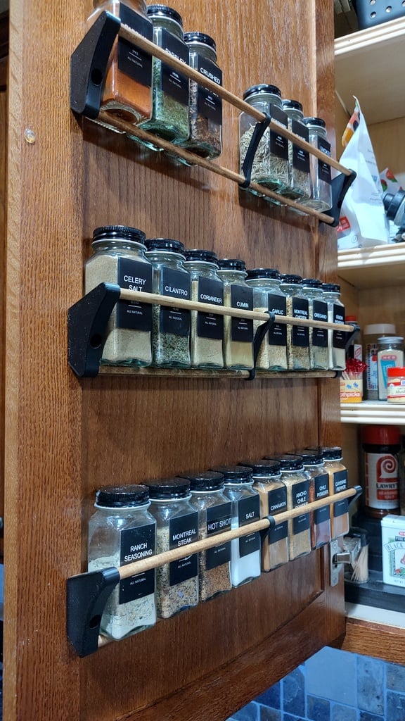 Cabinet mounted spice rack