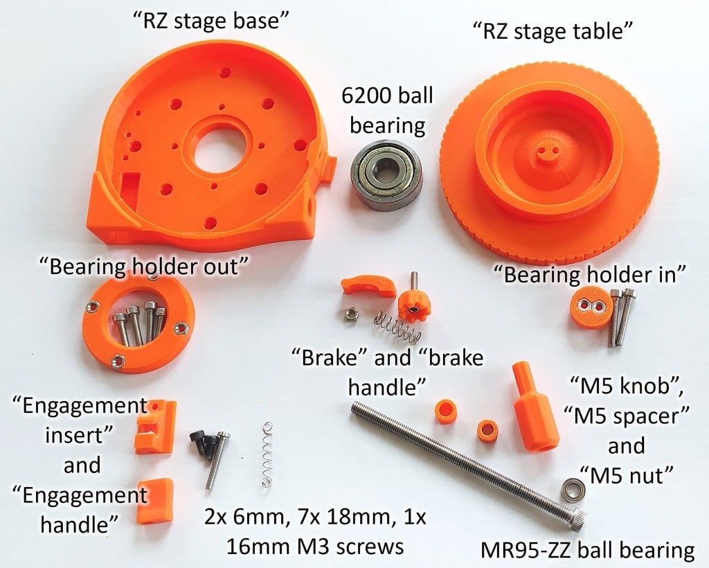 Printed rotating platform with high precision