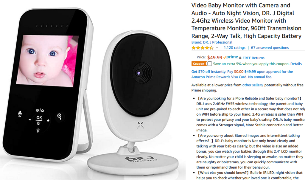 Hands-free Belt Clip for DR. J Professional Baby Monitor