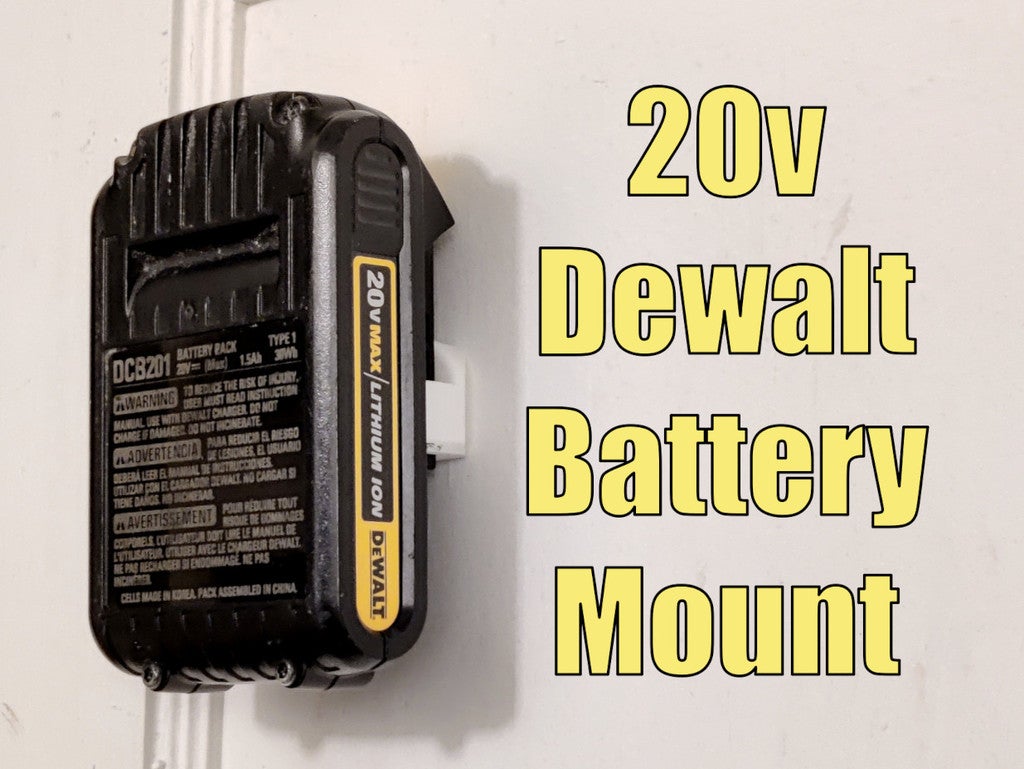 Wall mount for Dewalt 20V Lithium Ion Battery