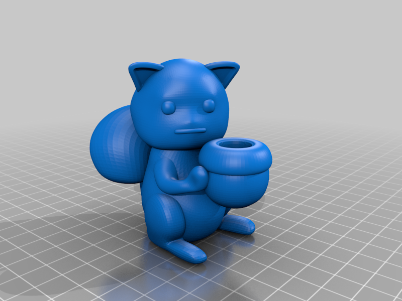 Squirrel Pen / Stylus Holder with Acorn