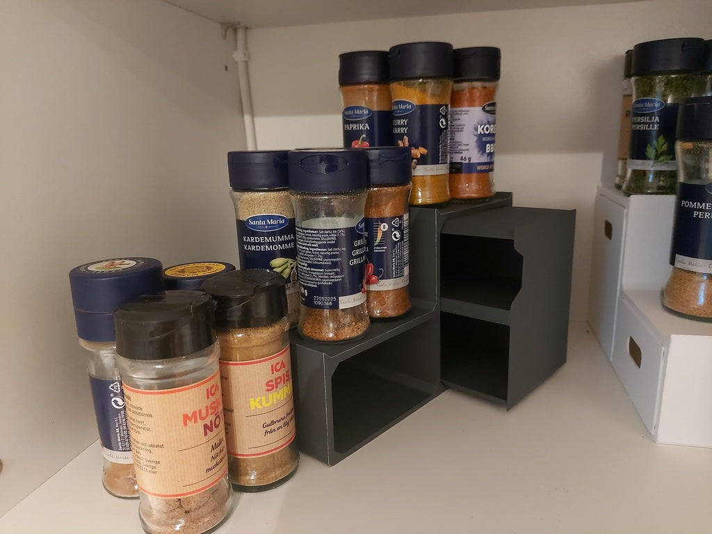 Spice rack and cabinet organiser for the kitchen