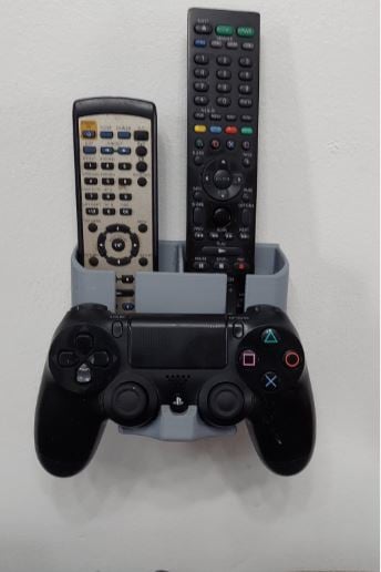 Wall-mounted holder for remote controls and PS4 controller
