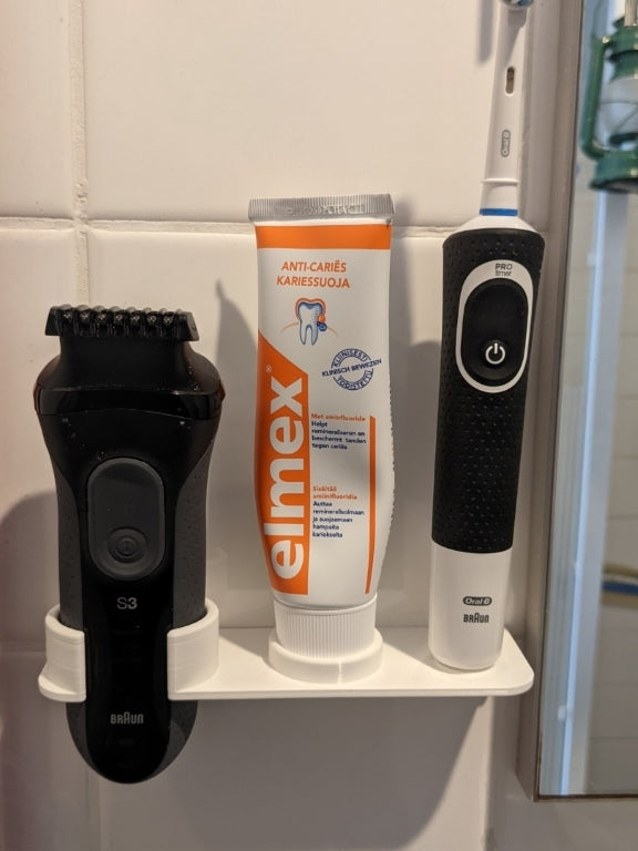 Wall-mounted Holder for Electric Toothbrush, Toothpaste & Razor