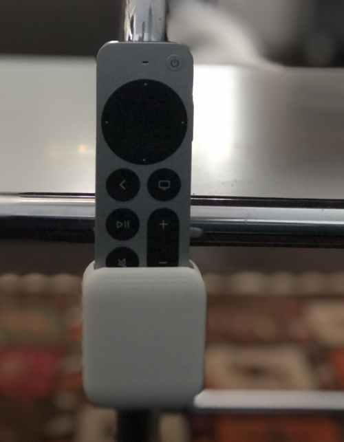 Holder for Apple TV 4K remote for steel pipe furniture