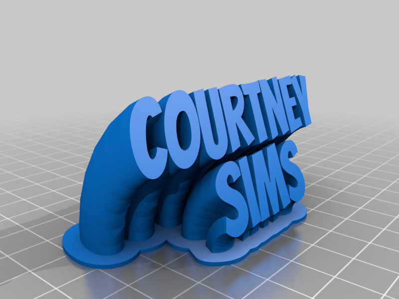 Custom Courtney Sims name badge