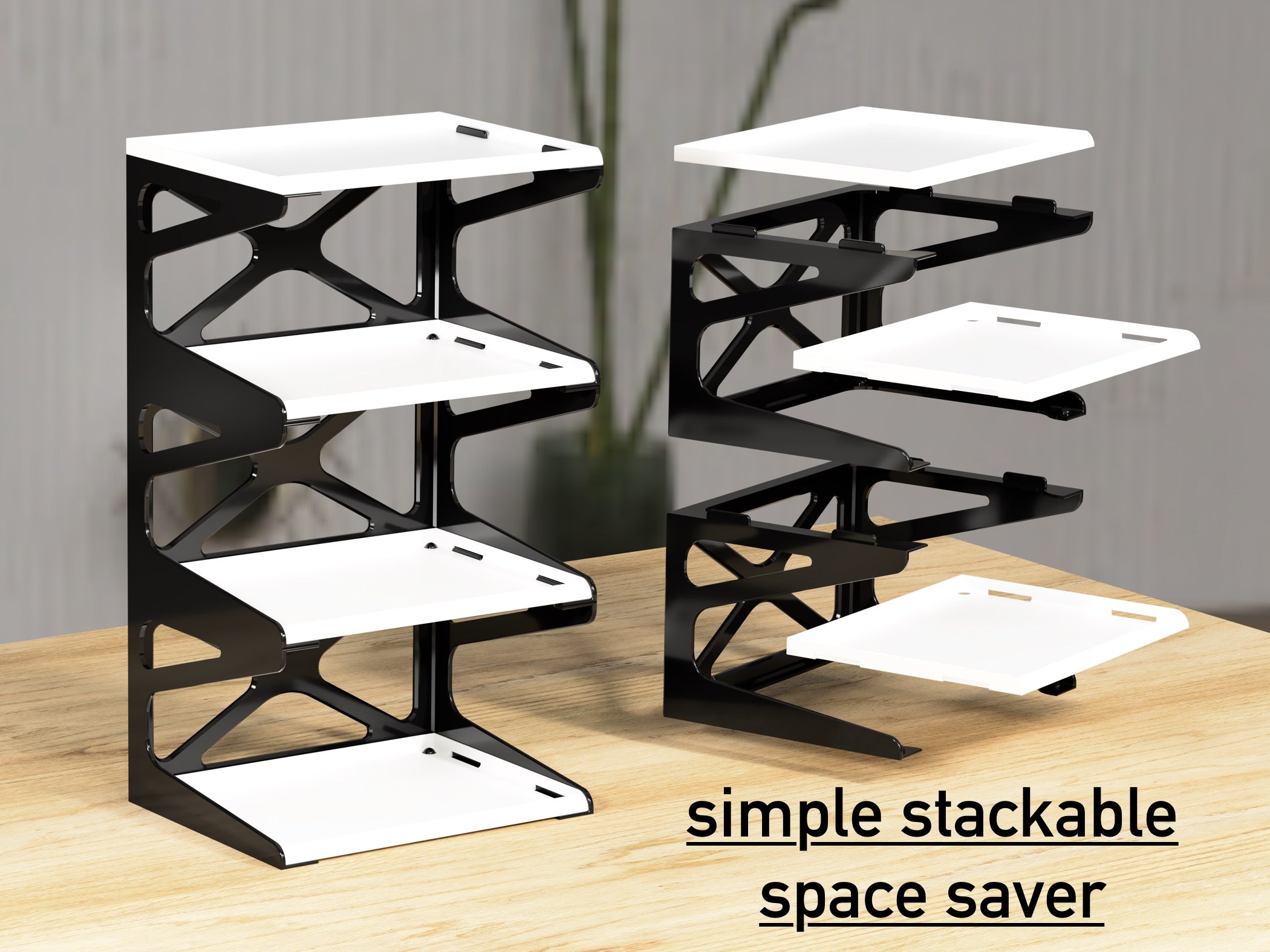 Stackable shelf organizer