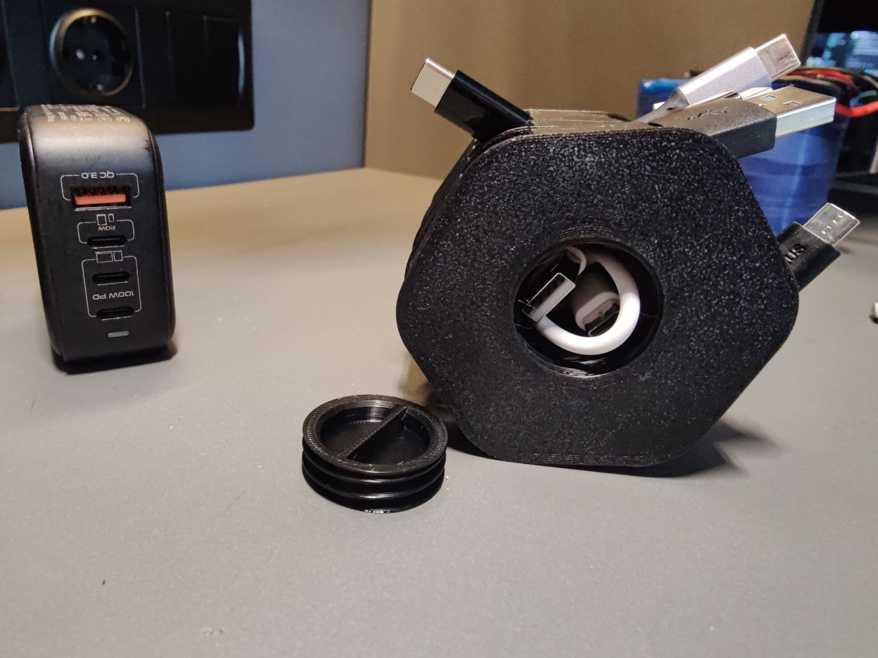 Modular holder for charging cables