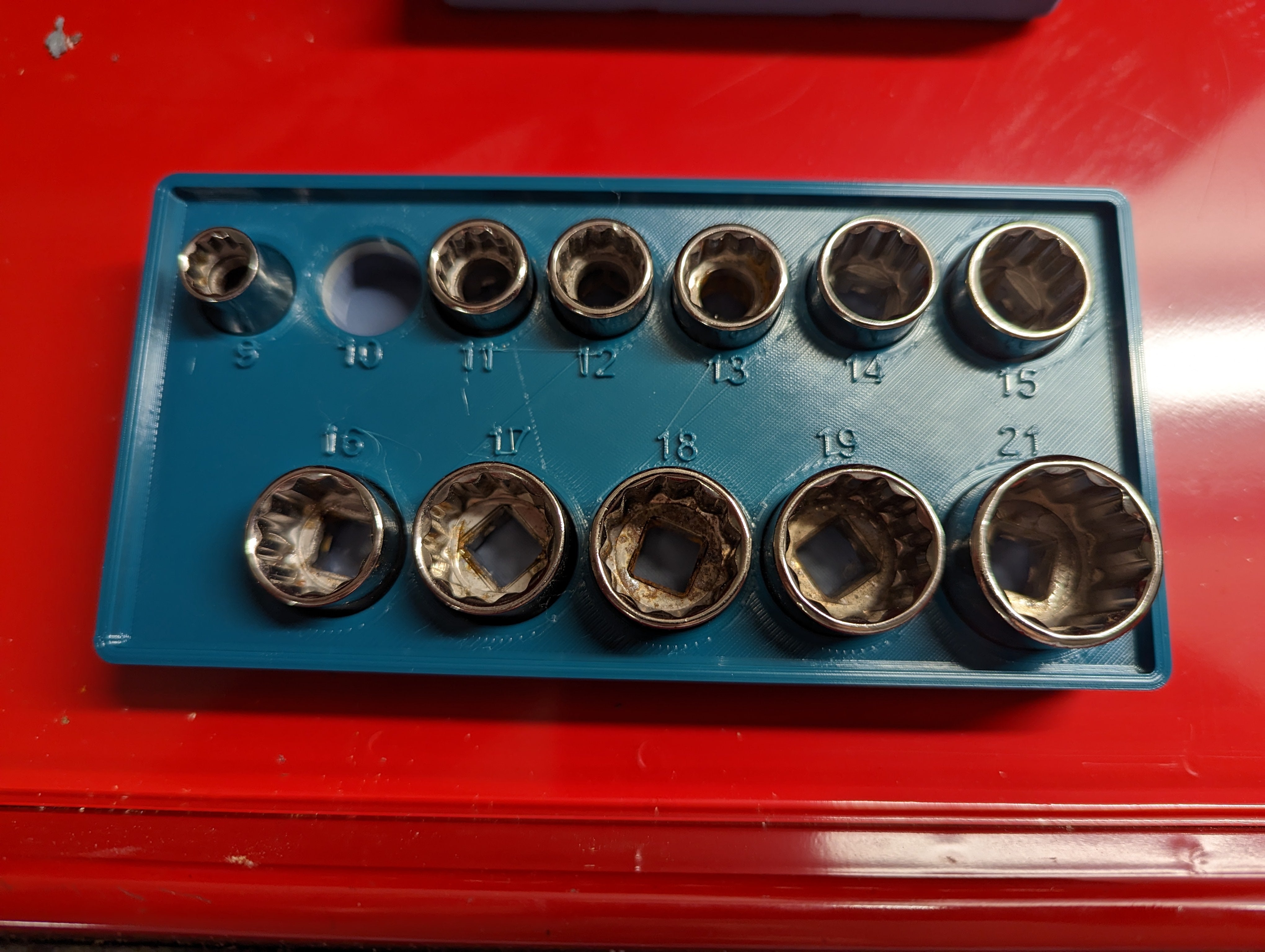 Gridfinity – Organiser for Craftsman 3/8" 12-point Metric Sockets