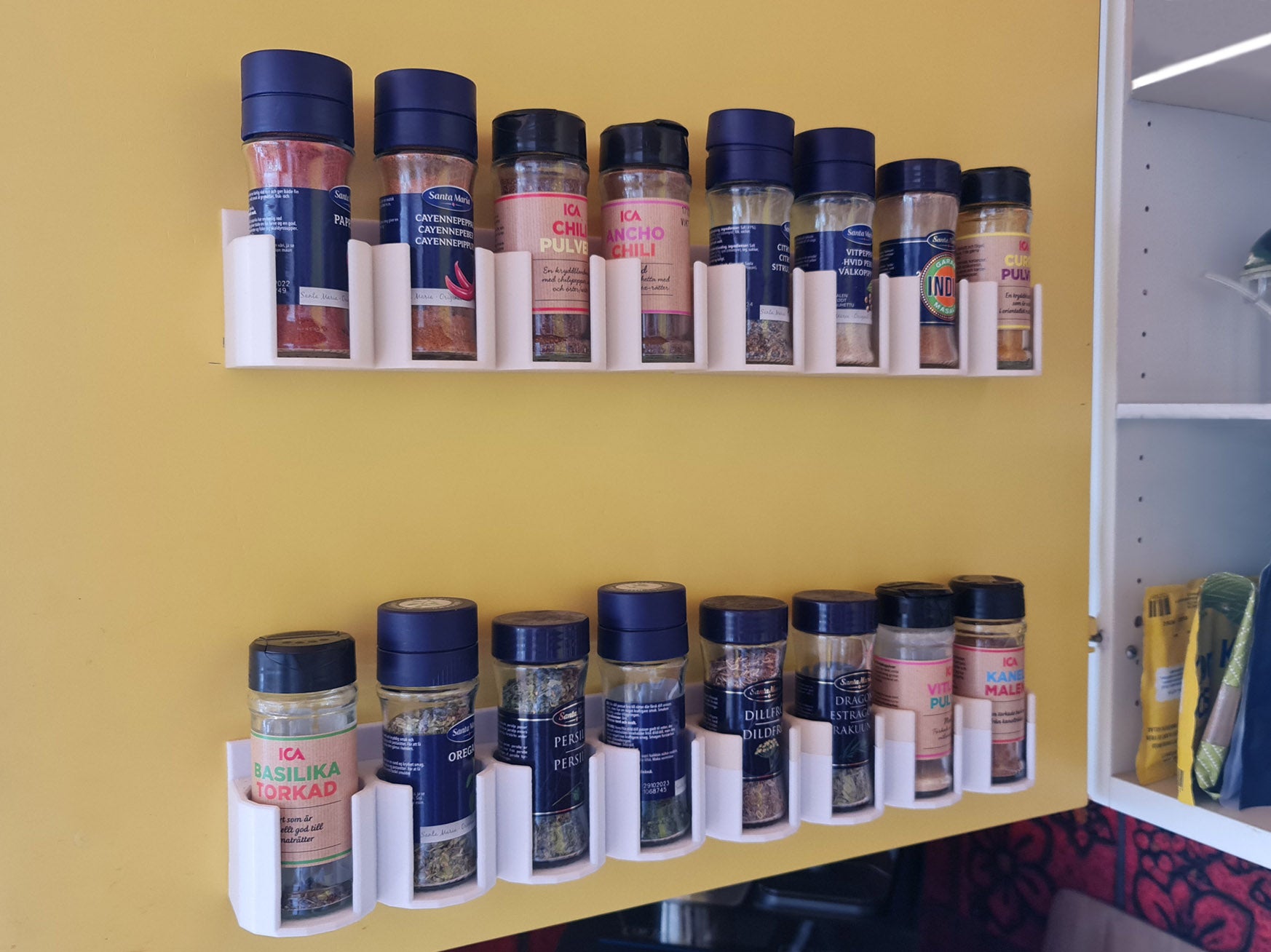 Spice rack for cabinet door - Optimal spice storage
