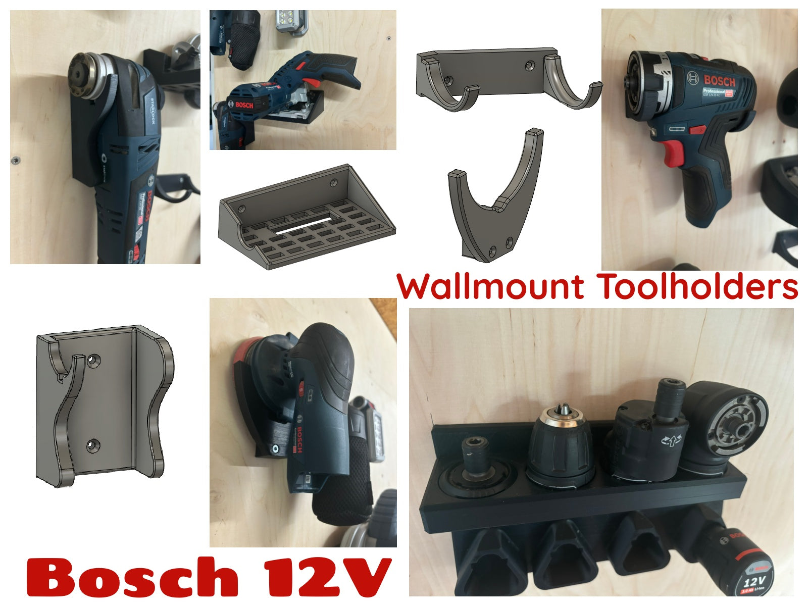 Bosch 12V Wall Mount for Batteries and Tools