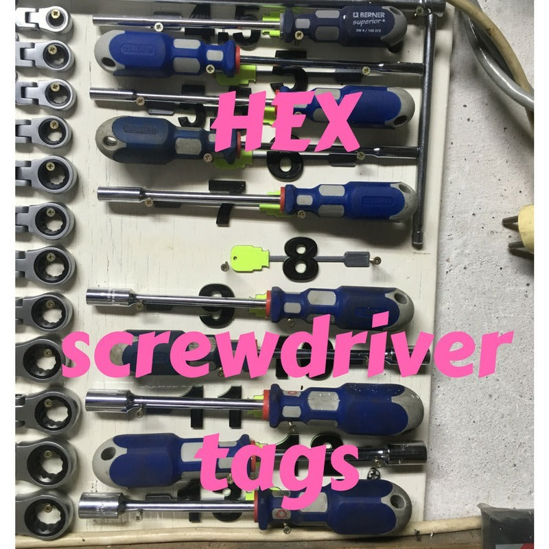 Hex Screwdriver Label Organizer for Pegboard
