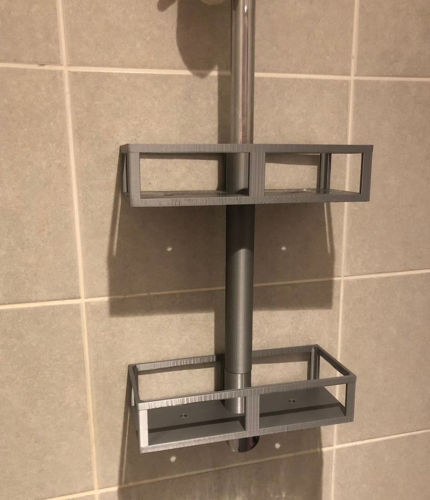 Screwless shower tray for 2.5 cm pipe compatible with soap holder