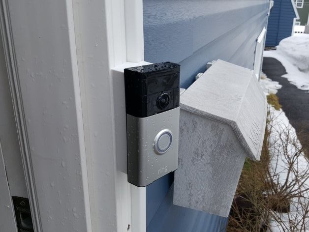 Ring doorbell mount for vinyl door frame