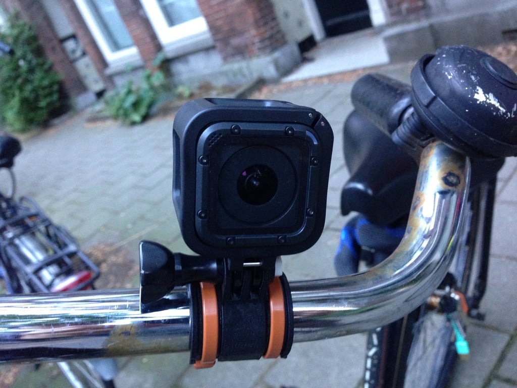 GoPro bike mount with zip straps