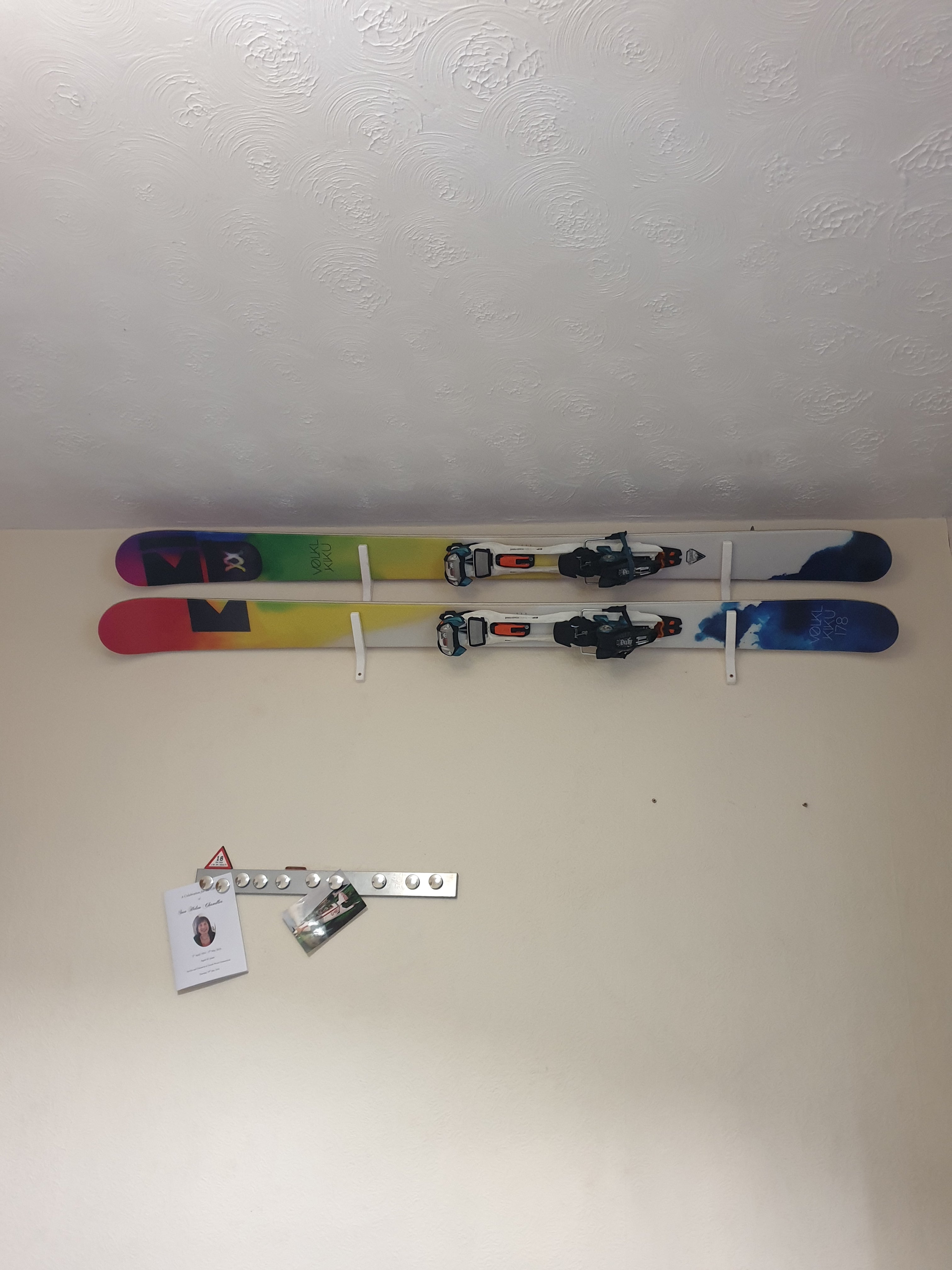 Angled Ski Wall Mount for Storage and Display
