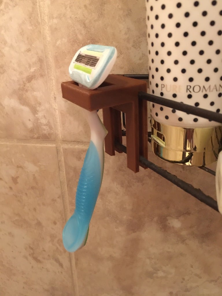 Razor holder for the shower organizer