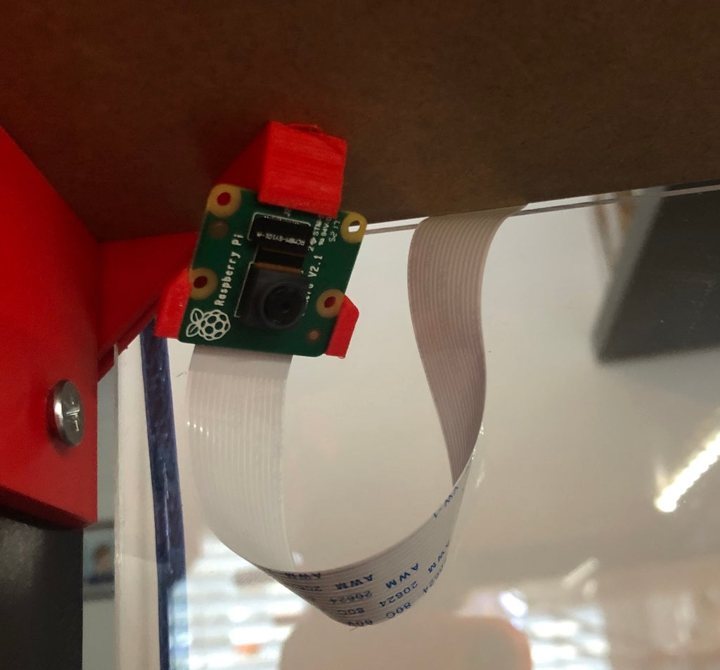 Raspberry Pi camera mount with 45 degree angle for IKEA Lack cabinet