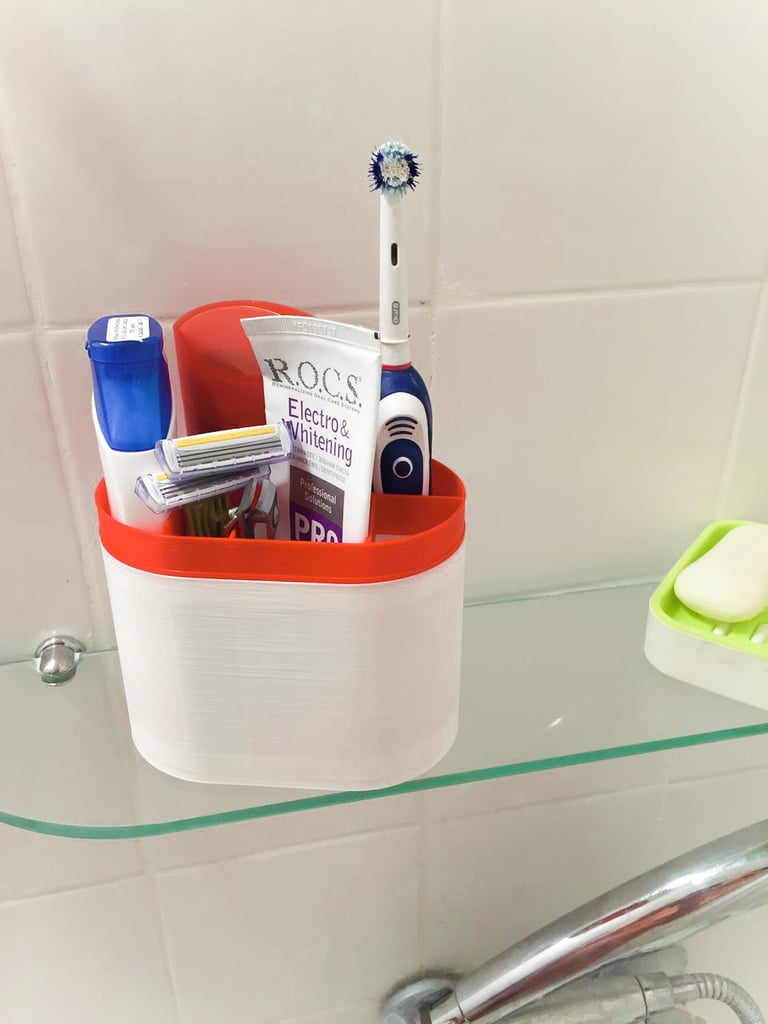 Travel bathroom box for toothbrush, toothpaste, shampoo and more