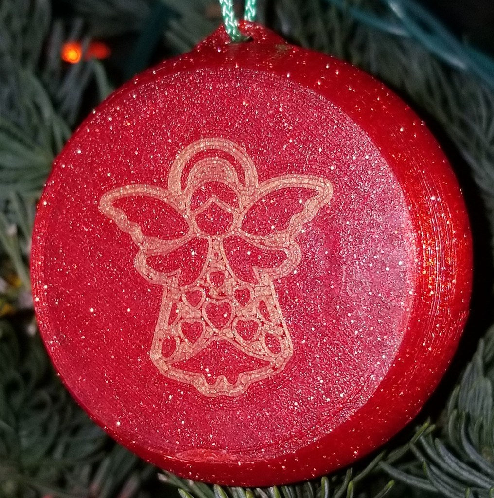 More Christmas Balls with Angel and Christmas Tree Motifs (Single Extruder Multiple Colors)